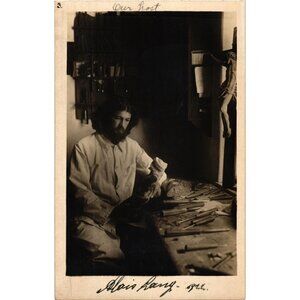 Antique Early 20th Century Photographic Postcard Alois Lang 1912 Black & White P